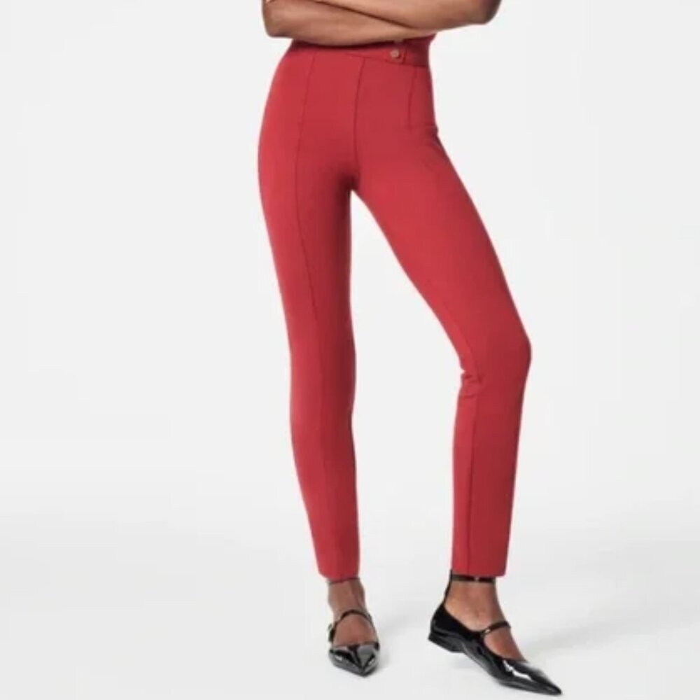 SPANX Deep red Perfect Pant - button tapered ankle‎ pant